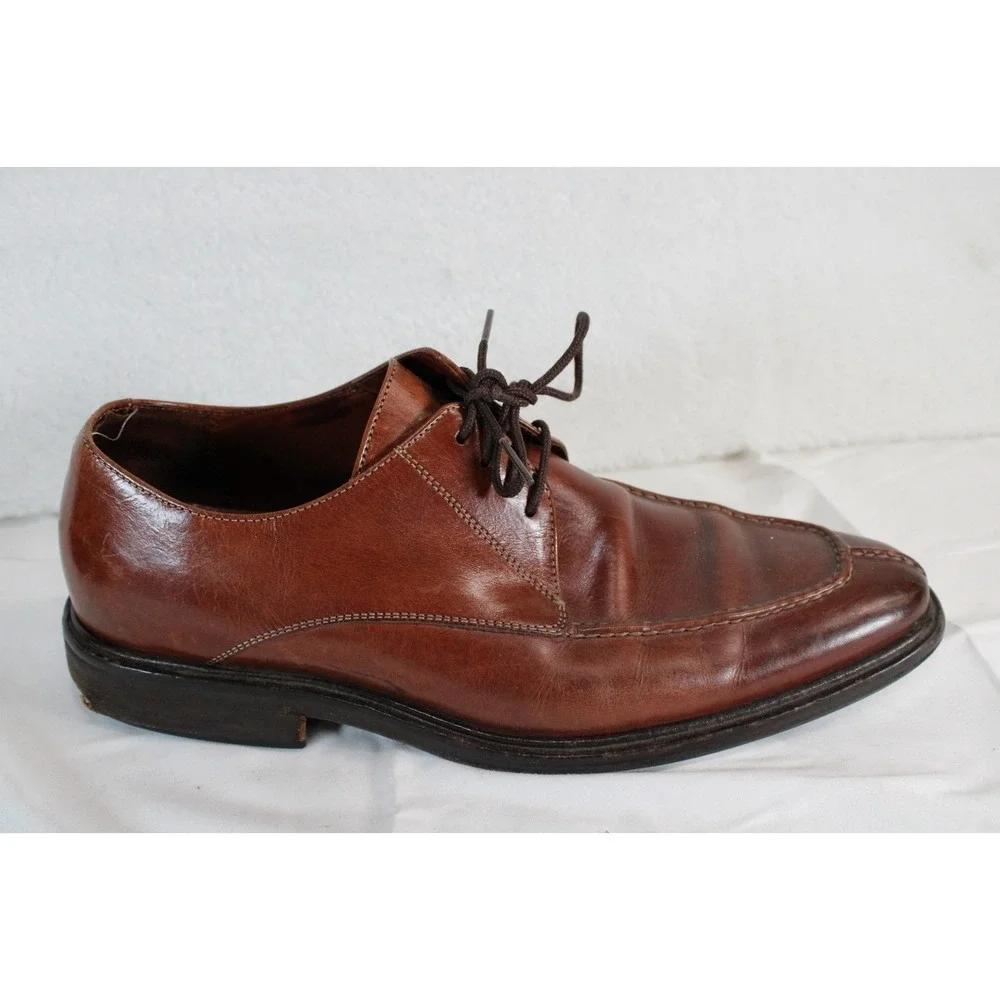 Cole Haan Mens Brown Leather Moc‎ Toe Derby Shoes N Air 9 M 762785